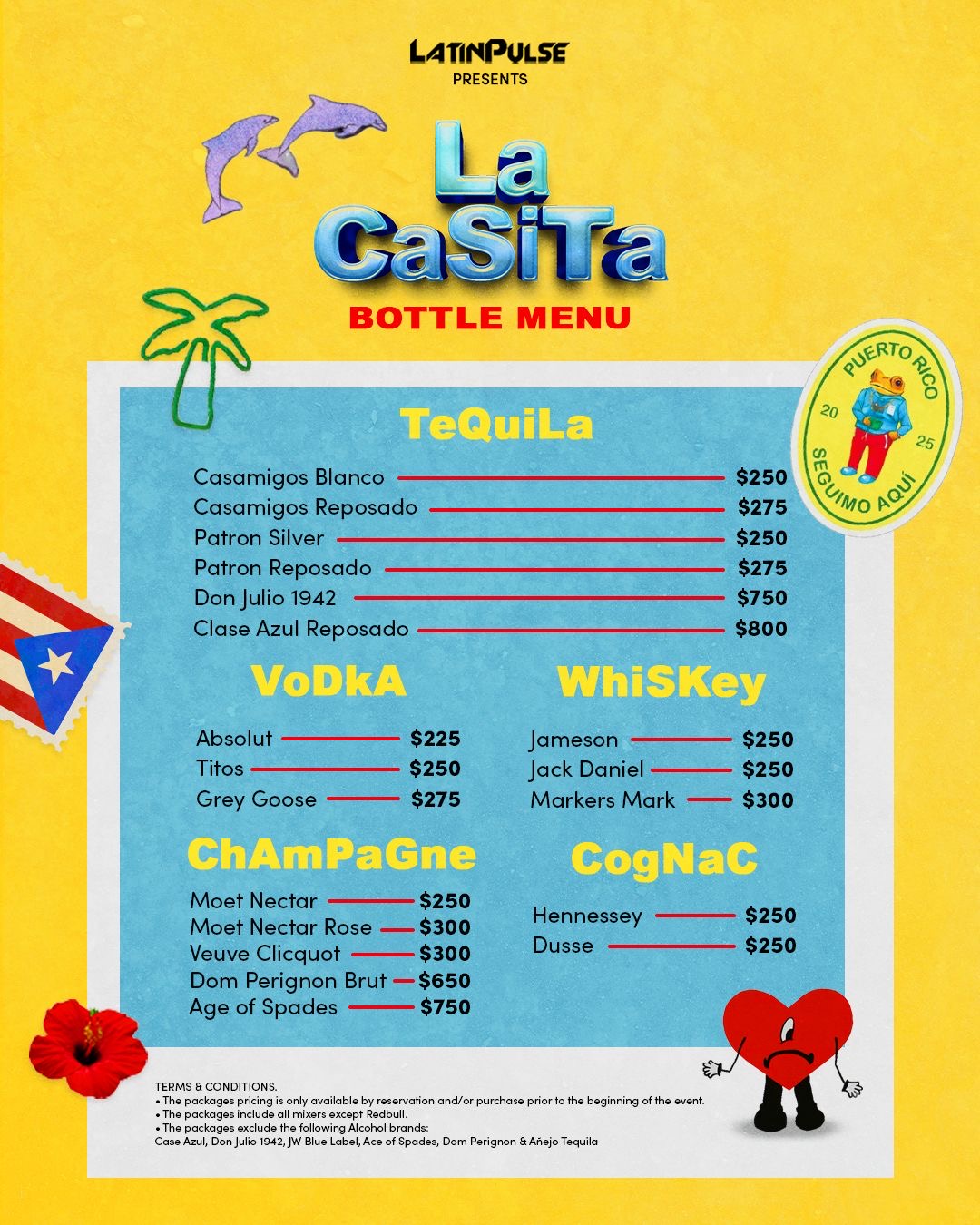 Full Bottle Menu